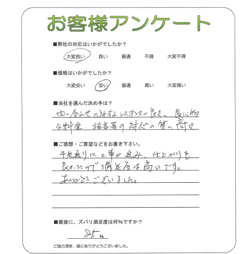 手書きアンケート