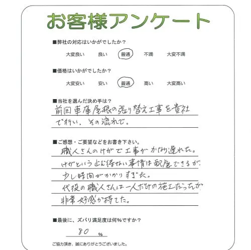 手書きアンケート