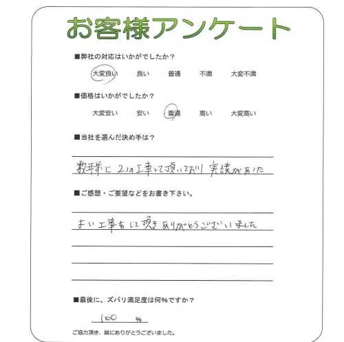 手書きアンケート