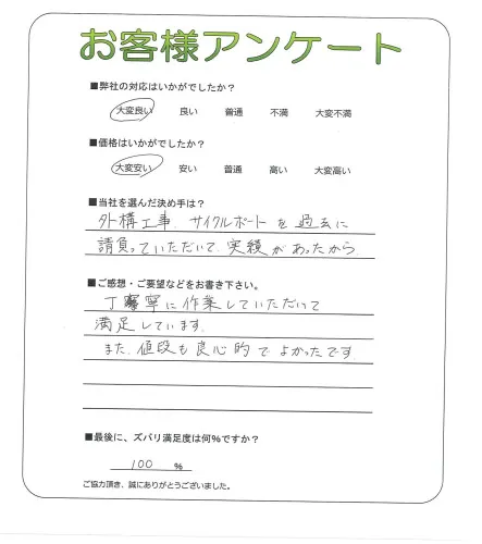 手書きアンケート