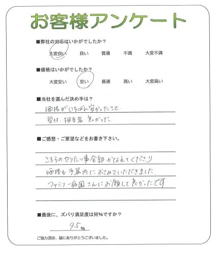 手書きアンケート