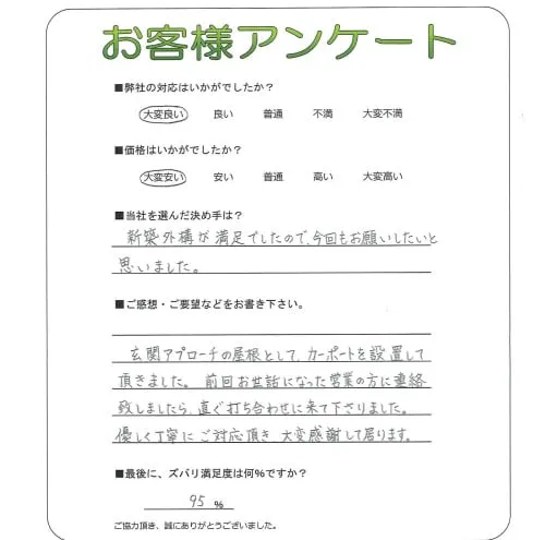 手書きアンケート