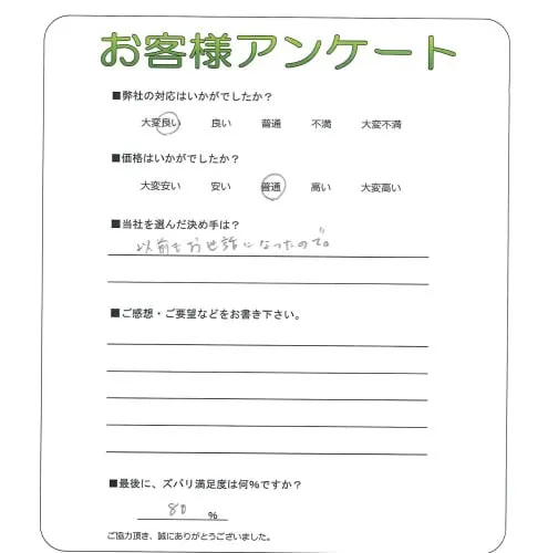 手書きアンケート