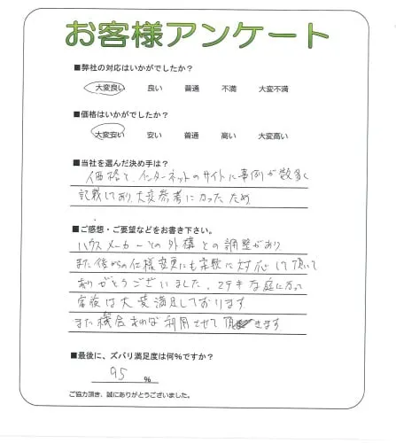 手書きアンケート