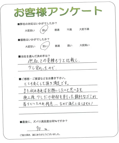 手書きアンケート