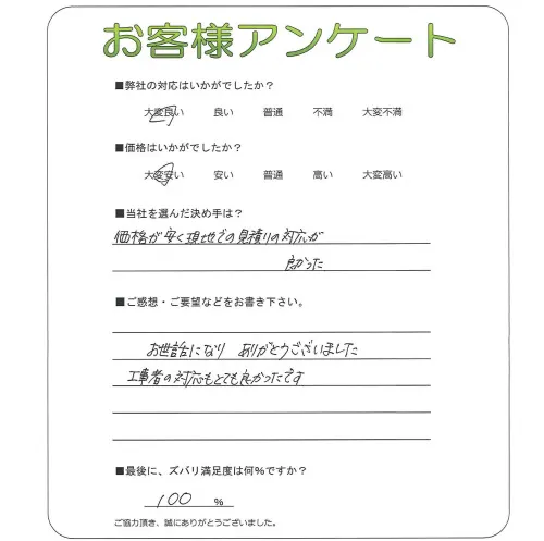 手書きアンケート