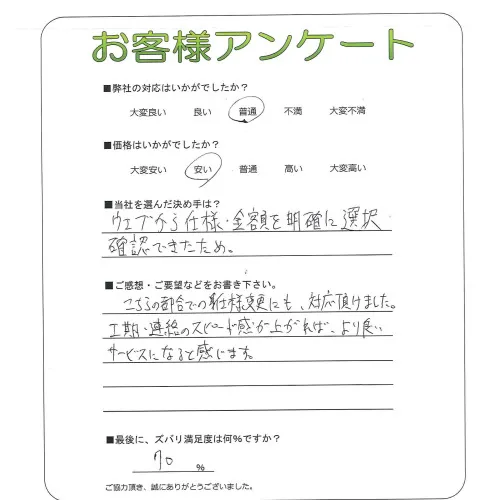手書きアンケート