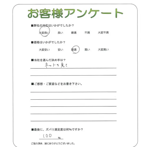 手書きアンケート