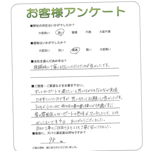 手書きアンケート