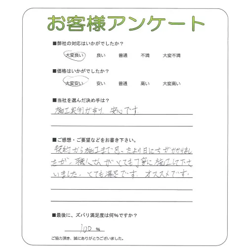 手書きアンケート