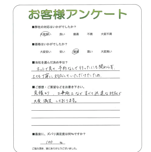 手書きアンケート