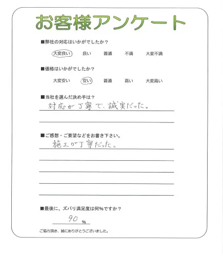 手書きアンケート