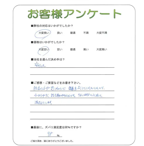 手書きアンケート
