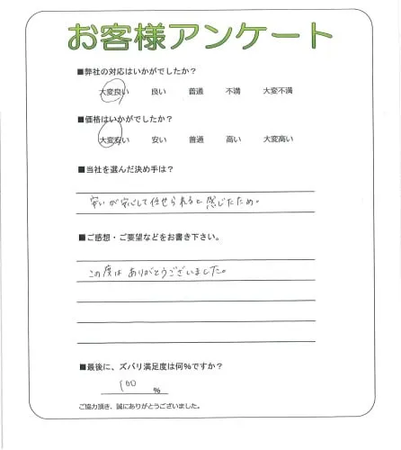 手書きアンケート
