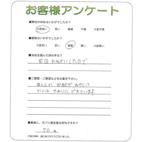 手書きアンケート