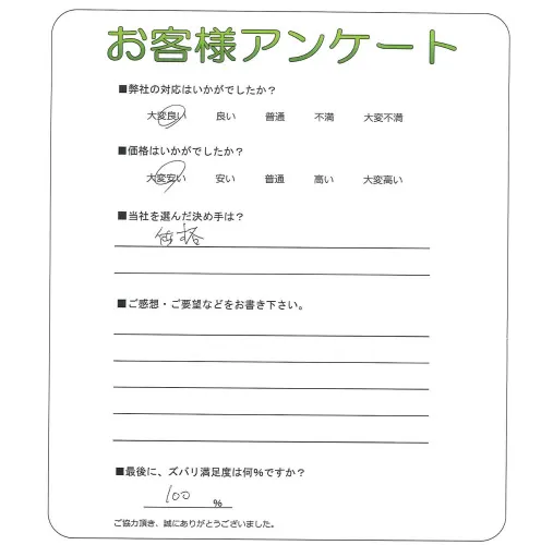 手書きアンケート