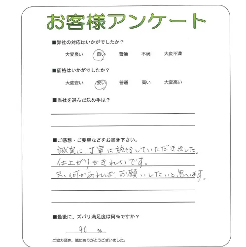 手書きアンケート