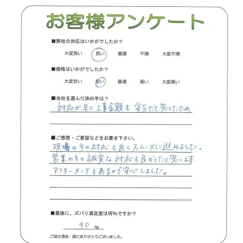 手書きアンケート