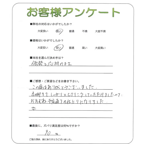 手書きアンケート