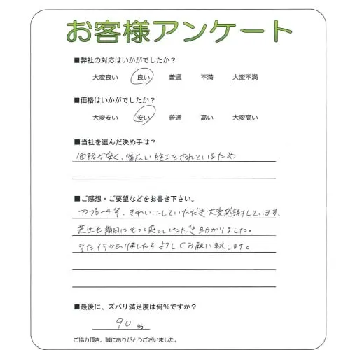 手書きアンケート