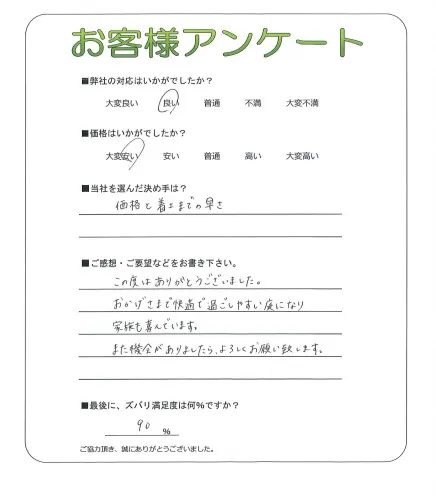 手書きアンケート