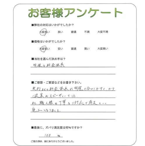 手書きアンケート