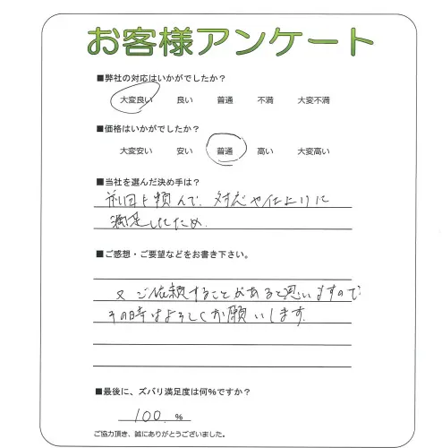 手書きアンケート