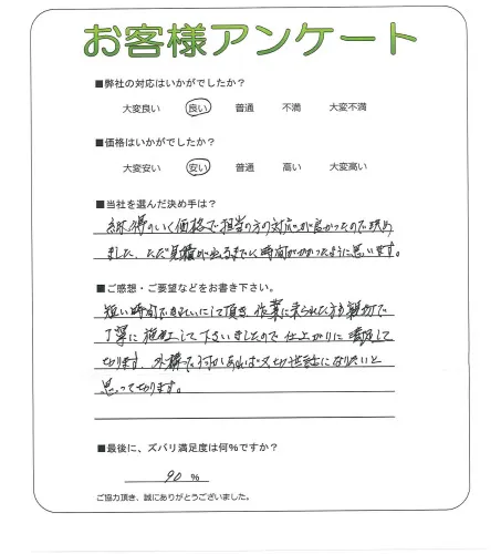手書きアンケート