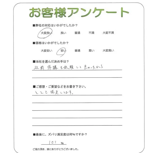 手書きアンケート
