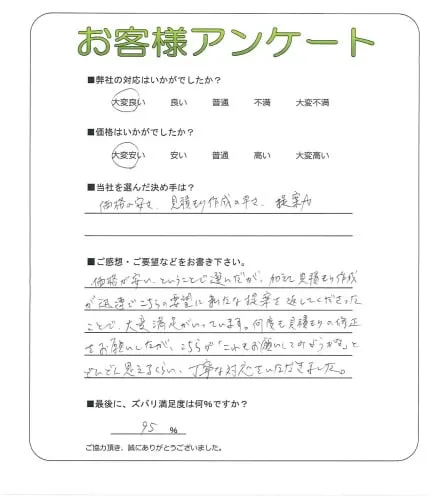 手書きアンケート