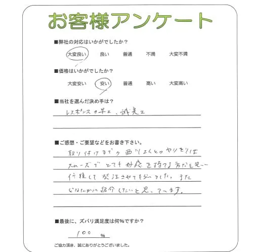 手書きアンケート