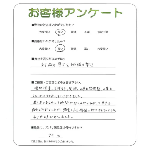 手書きアンケート