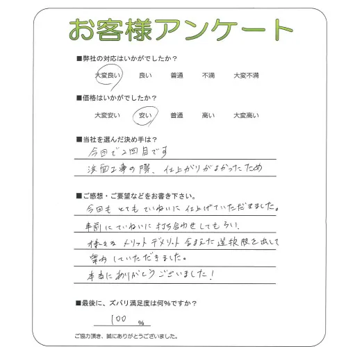 手書きアンケート