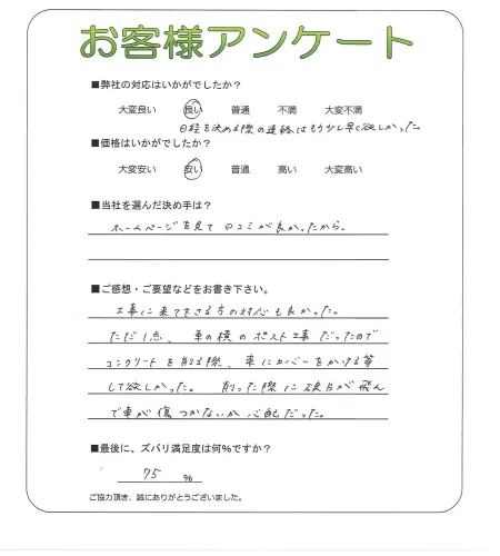 手書きアンケート