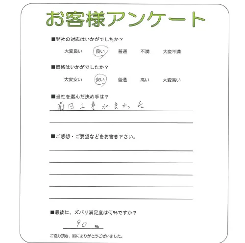 手書きアンケート