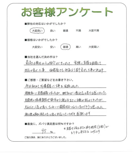手書きアンケート