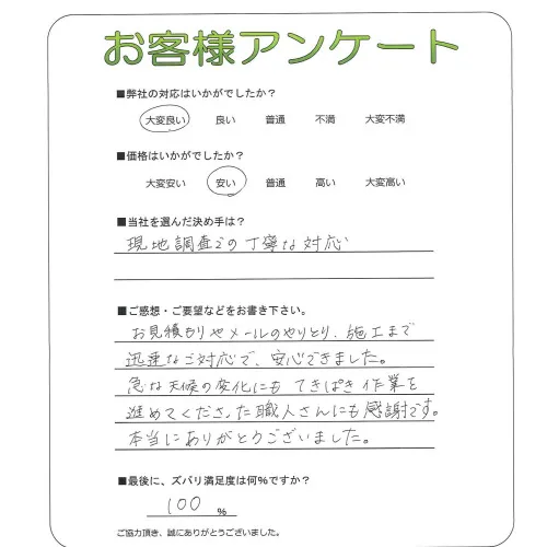 手書きアンケート