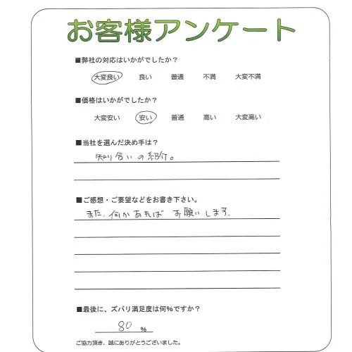 手書きアンケート