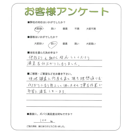 手書きアンケート