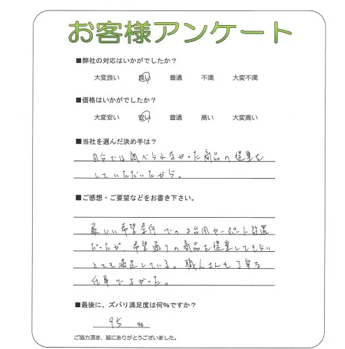 手書きアンケート