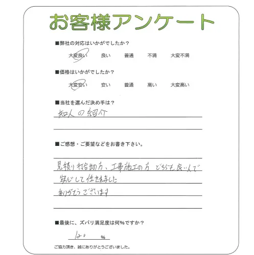 手書きアンケート