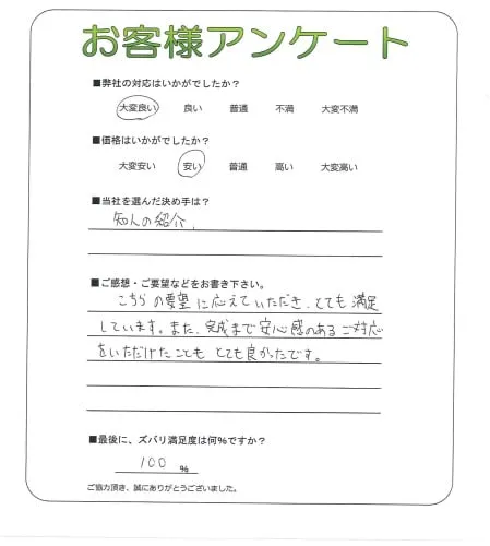 手書きアンケート