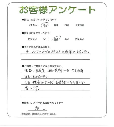 手書きアンケート
