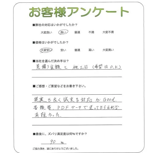 手書きアンケート