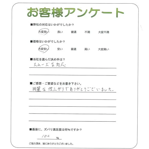 手書きアンケート