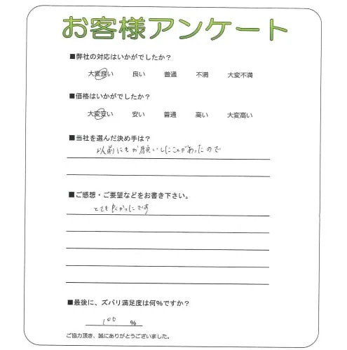 手書きアンケート