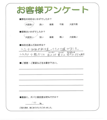 手書きアンケート