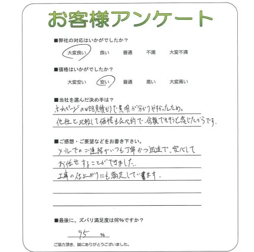 手書きアンケート