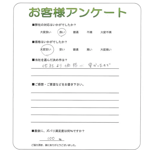 手書きアンケート