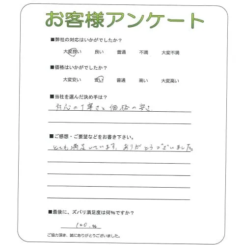 手書きアンケート